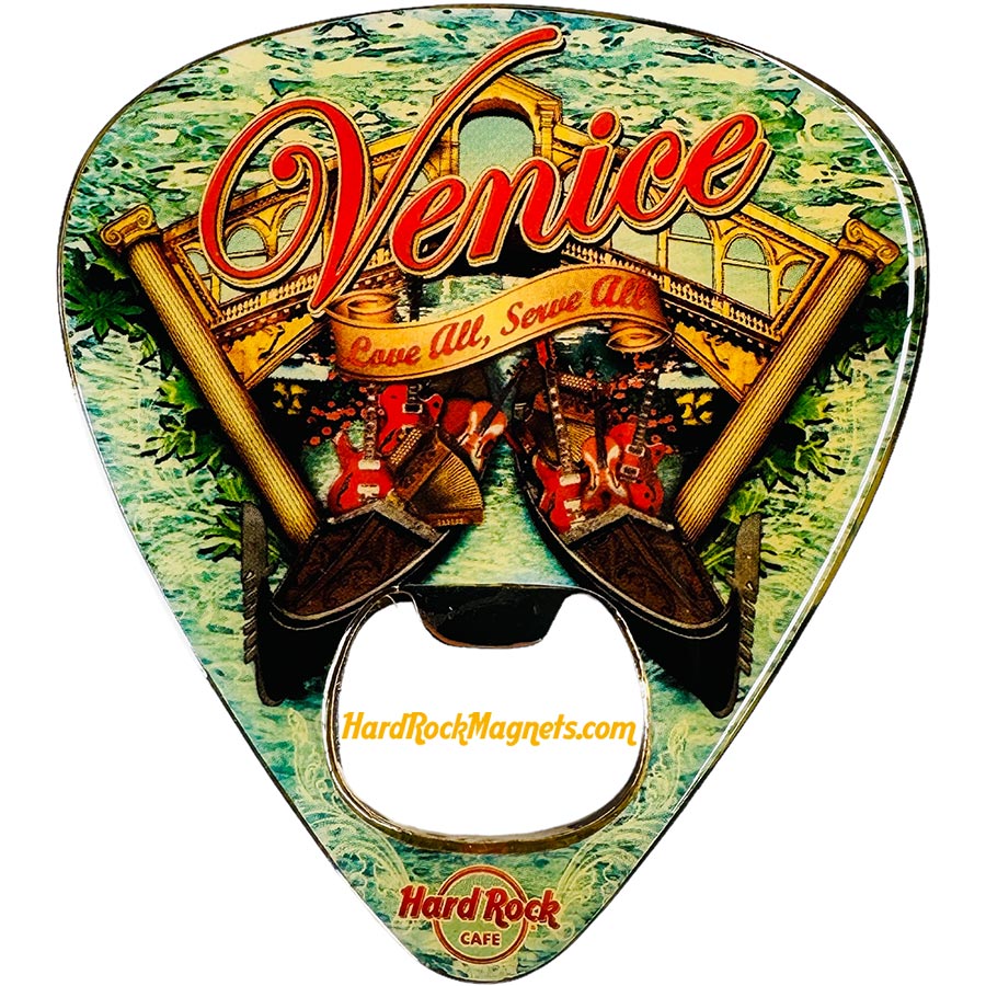 Hard Rock Cafe Venice Guitar Pick Bottle Opener Magnet from 2007