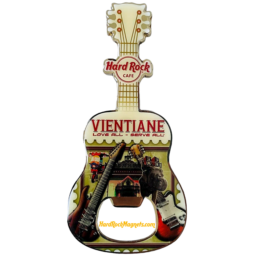 Hard Rock Cafe Vientiane V+ Bottle Opener Magnet No. 1