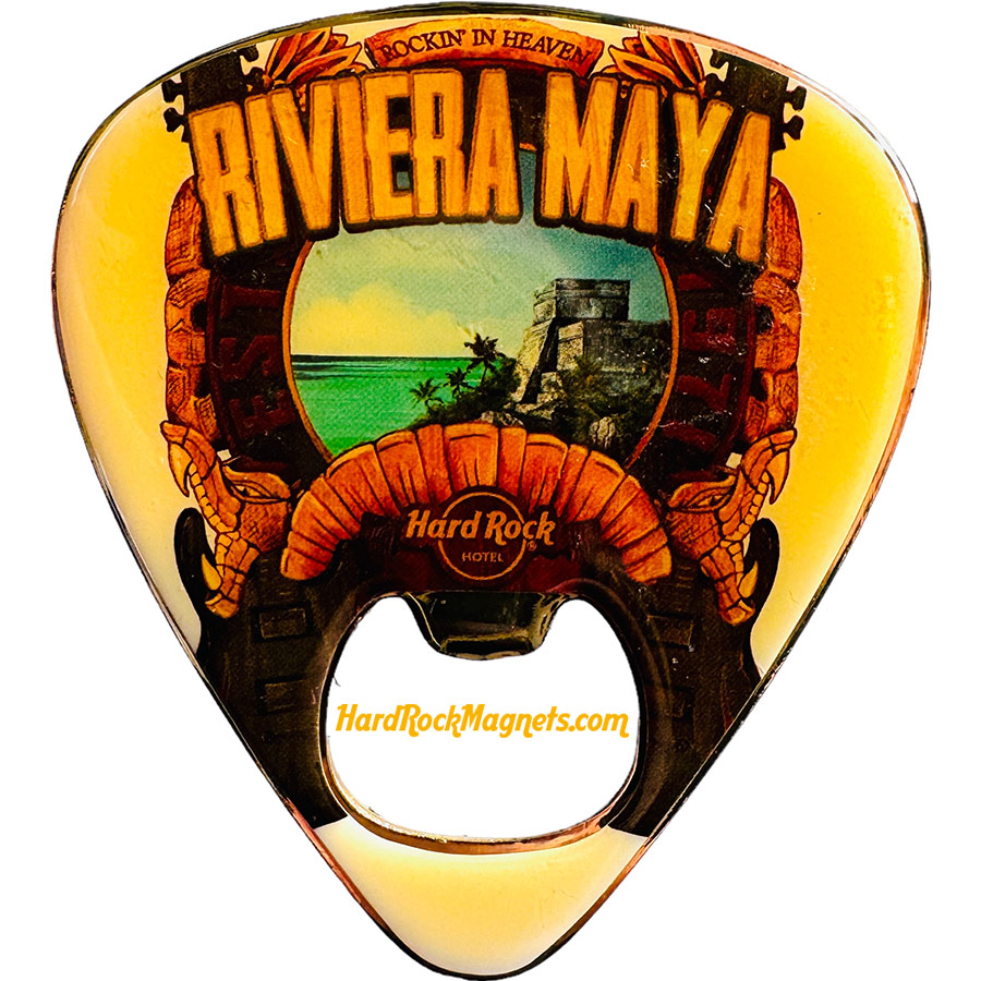 Hard Rock Hotel Riviera Maya Guitar Pick Bottle Opener Magnet No. 2