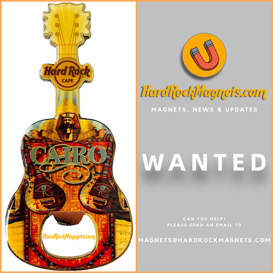 Hard Rock Cafe Cairo Bottle Opener Magnet No. 1 - WANTED