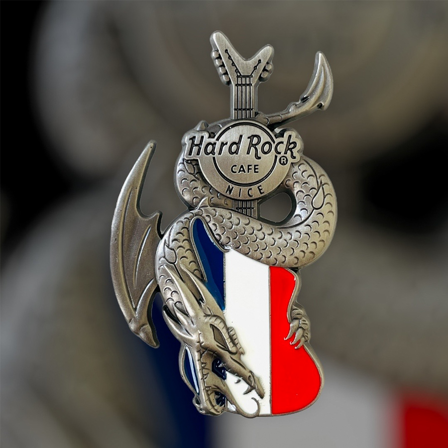 Hard Rock Cafe Nice Core Dragon and Flag Guitar Pin