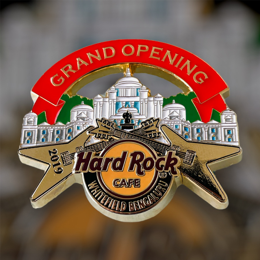 Hard Rock Cafe Bengaluru Whitefield Grand Opening Pin from 2019 (LE 200) - Golden Record Pin