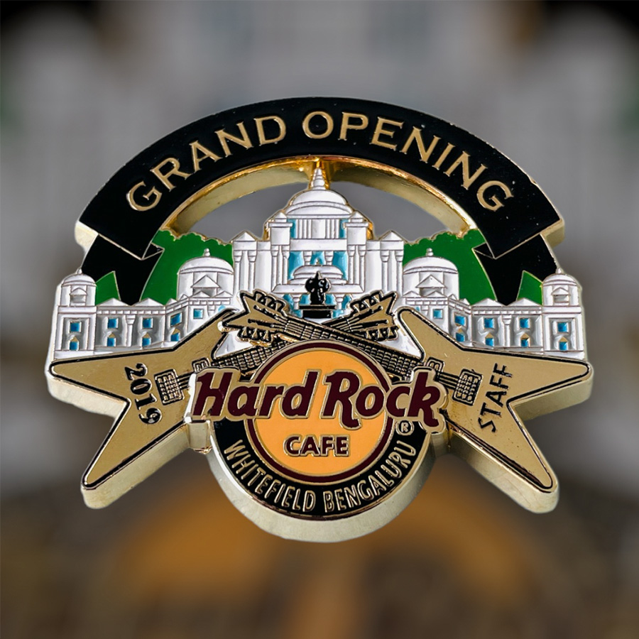 Hard Rock Cafe Bengaluru Whitefield Grand Opening STAFF Pin from 2019 (LE 100) - Golden Record Pin