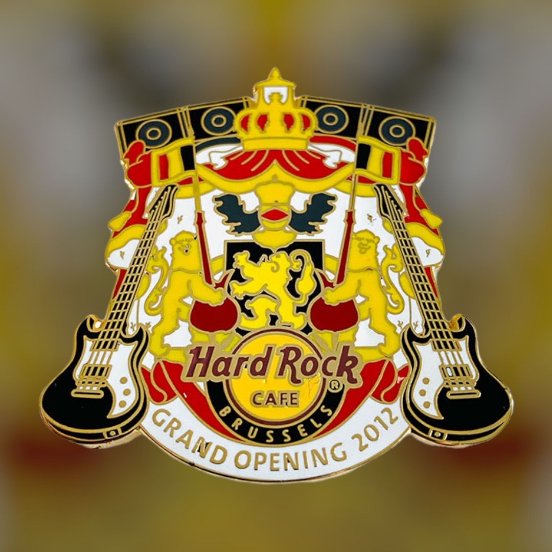 Hard Rock Cafe Brussels Grand Opening Pin from 2012 (Gold Version)