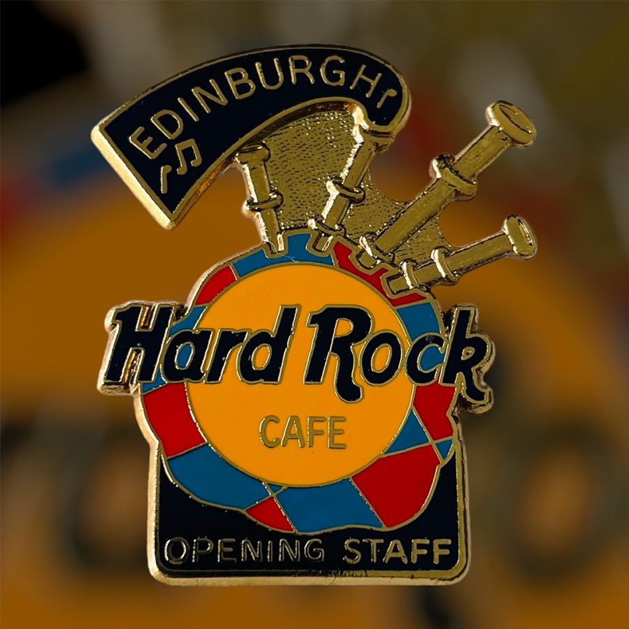 Hard Rock Cafe Edinburgh Grand Opening STAFF Pin from 1998