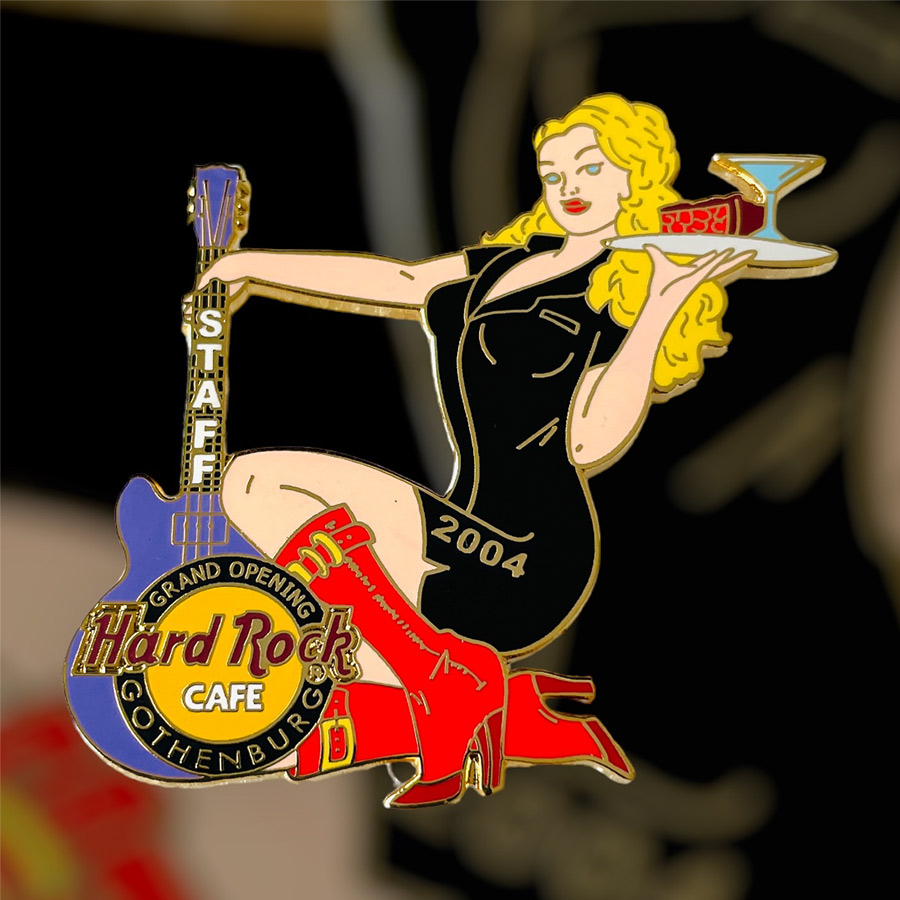 Hard Rock Cafe Gothenburg Grand Opening STAFF Pin from 2004 (LE 50) - Waitress