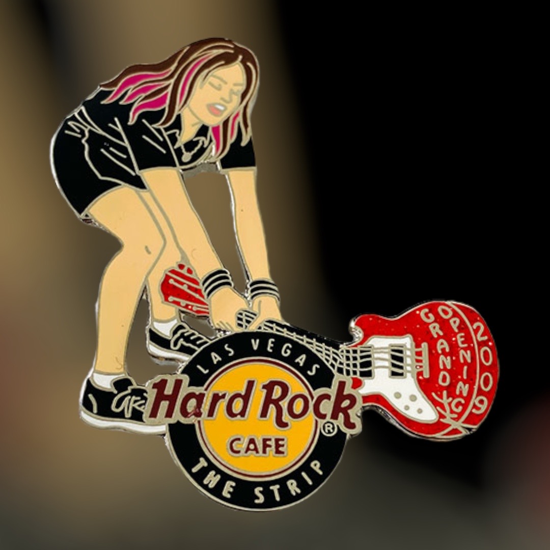 Hard Rock Cafe Las Vegas (The Strip) Grand Opening Server Smashing Guitar Pin from 2009 (LE 1000)