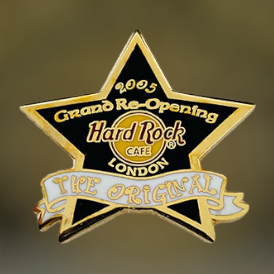 Hard Rock Cafe London Grand Re-Opening PARTY Pin from 2005 (LE 500) - Black Star