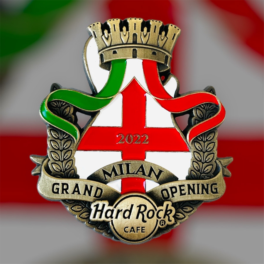 Hard Rock Cafe Milan Grand Opening Pin from 2022 (LE 300) - Gold Appearance