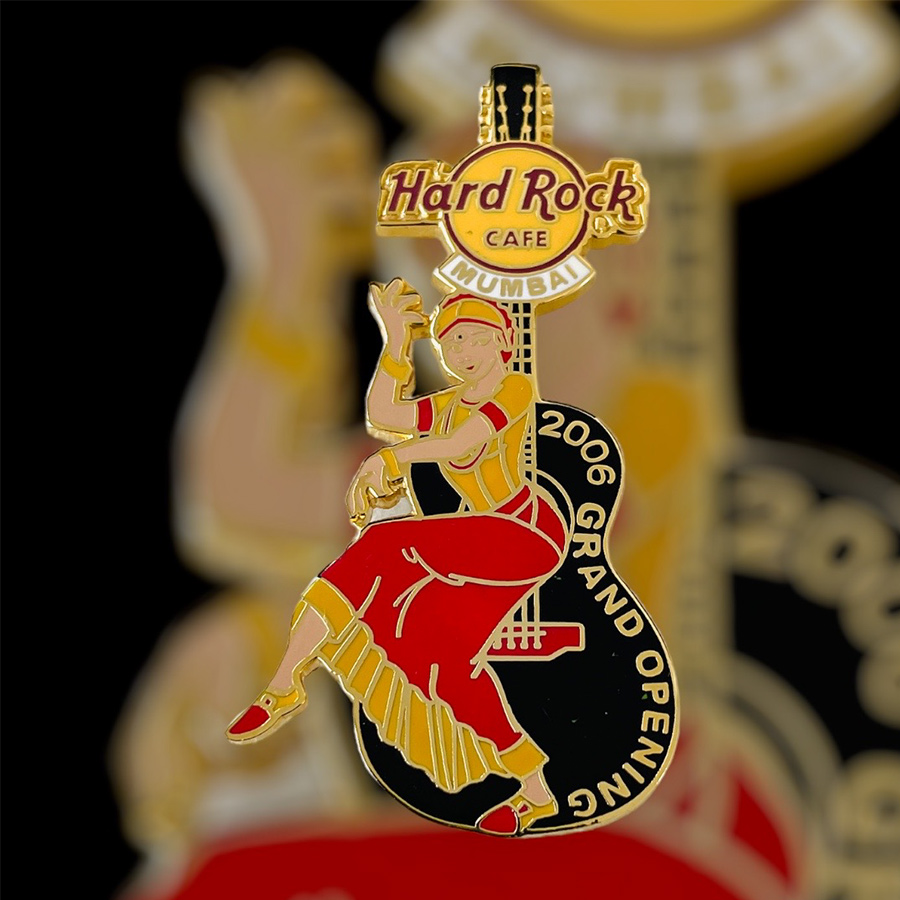 Hard Rock Cafe Mumbai Grand Opening Pin from 2006 (LE 300) - Guitar With Dancer