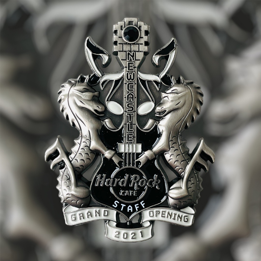 Hard Rock Cafe Newcastle Grand Opening STAFF Pin (Black/Silver Version) from 2021 (LE 100)