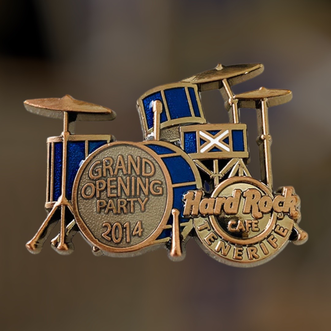 Hard Rock Cafe Tenerife Grand Opening PARTY Drum-Set Pin from 2014 (LE 150)