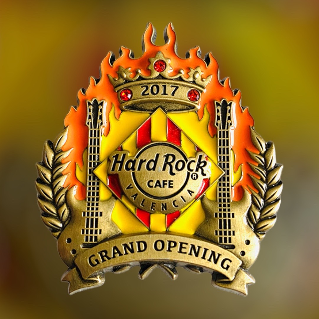 Hard Rock Cafe Valencia Grand Opening Pin from 2017 (LE 500) - Bronze Version