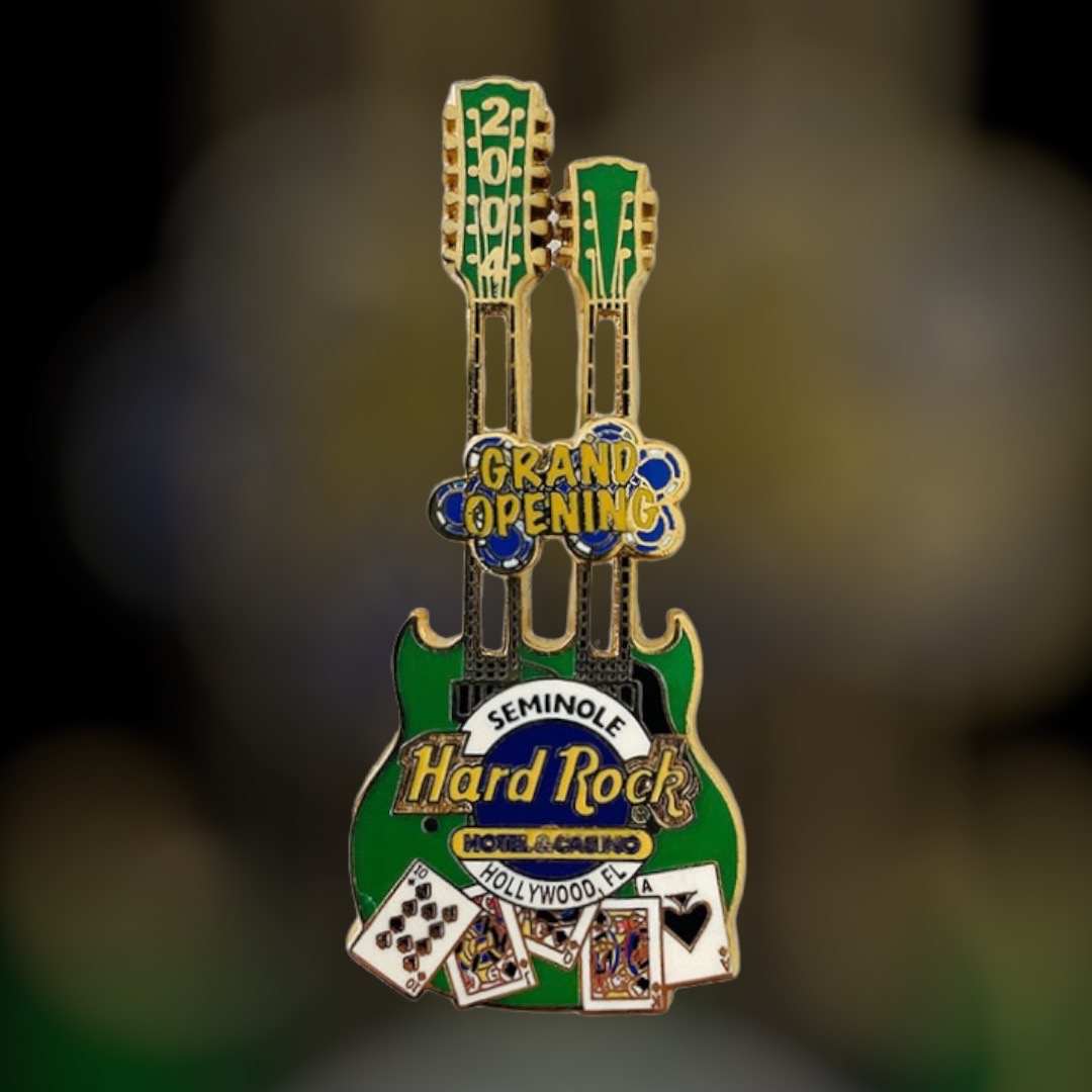 Hard Rock Hotel Hollywood FL Grand Opening Green Double Neck Guitar from 2004 (LE 1000)