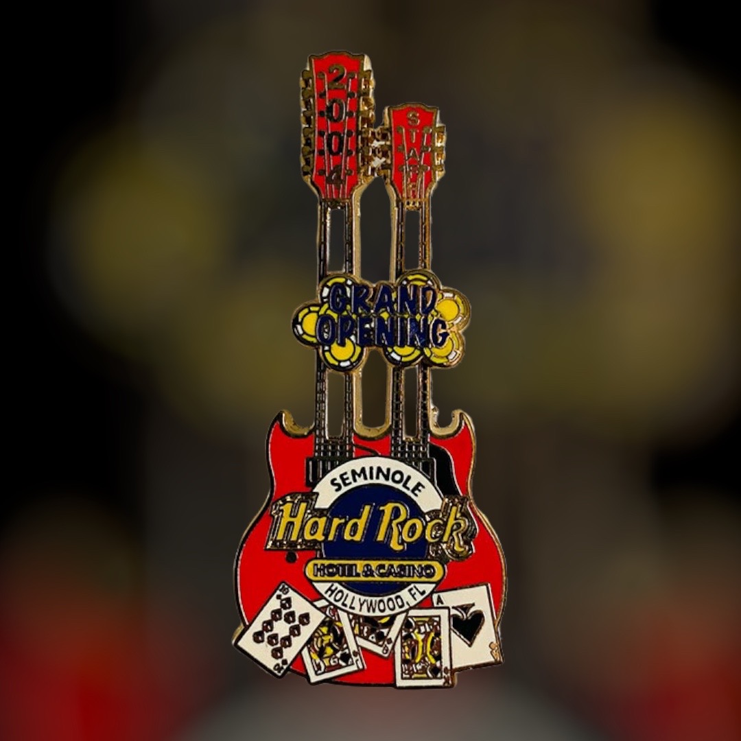 Hard Rock Hotel Hollywood FL Grand Opening STAFF Red Double Neck Guitar from 2004 (LE 2800)
