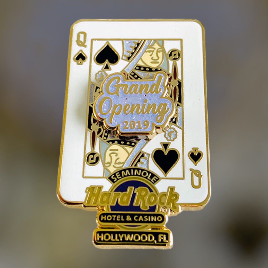 Hard Rock Hollywood, FL Grand Opening The Guitar Hotel Queen Of Spades Pin (2-4 from 2019 (LE 500)