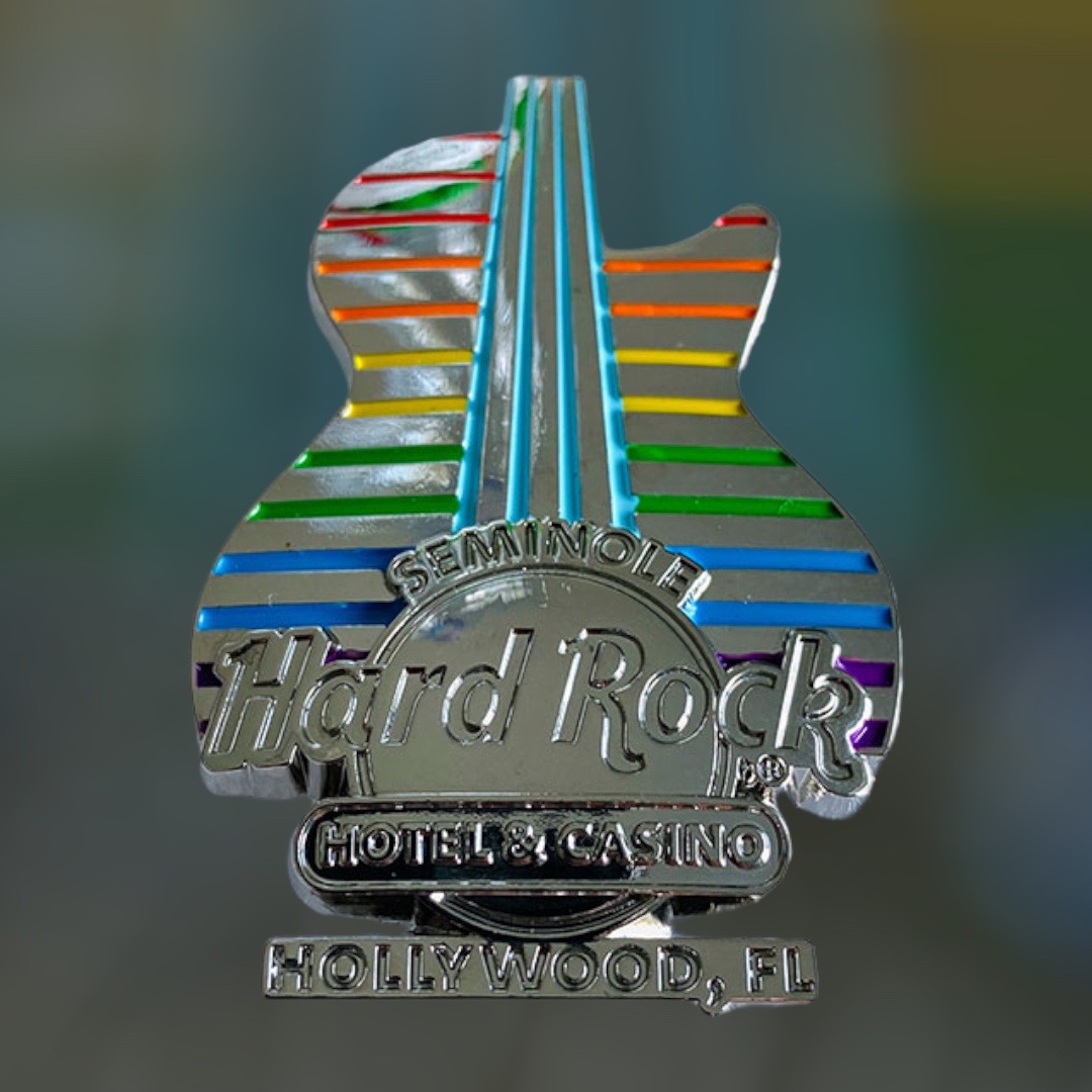 Hard Rock Hollywood, FL Grand Opening The Guitar Hotel Pin Colored Lines from 2020 (LE 300)