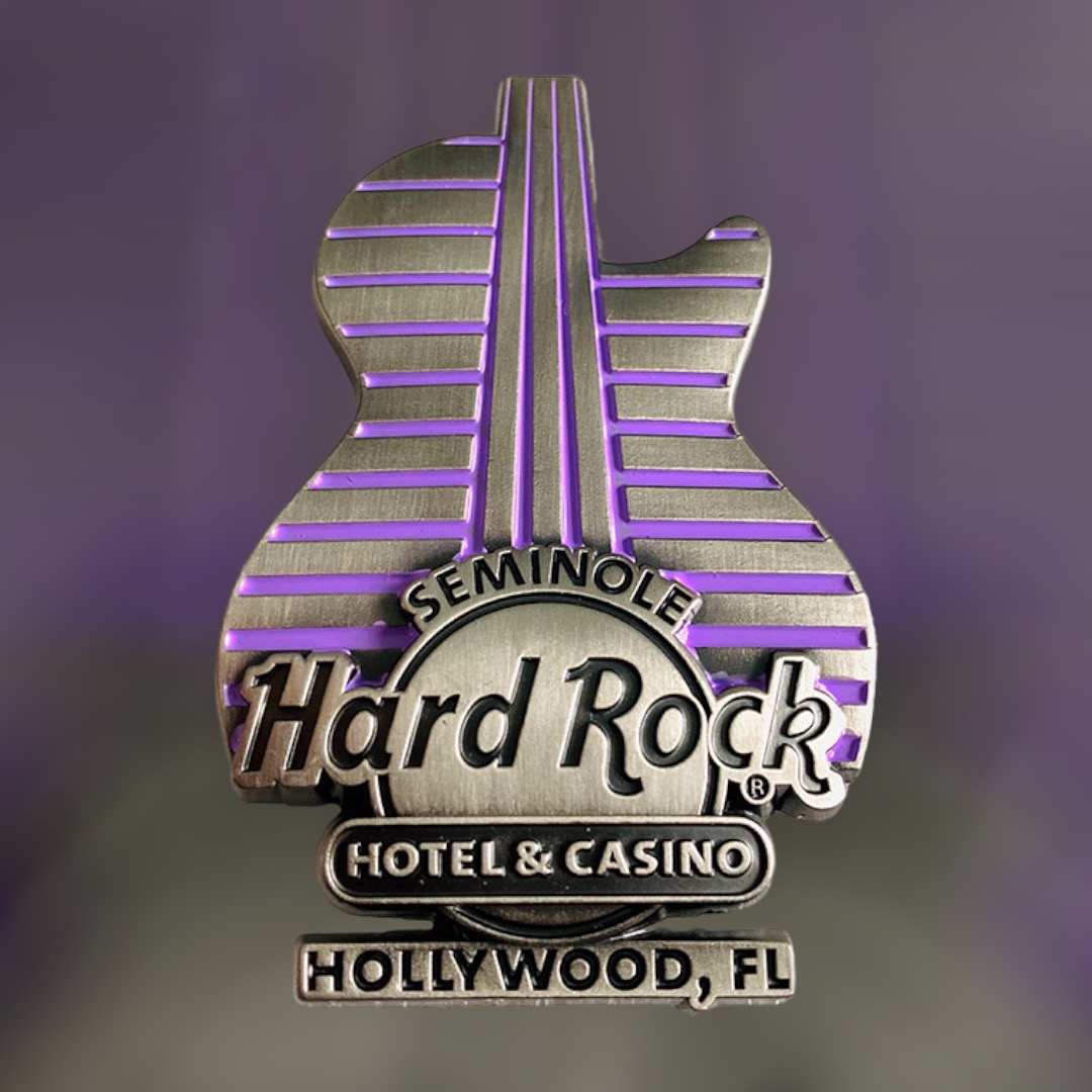 Hard Rock Hollywood, FL Grand Opening The Guitar Hotel Pin Purple Lines from 2020 (LE 500)