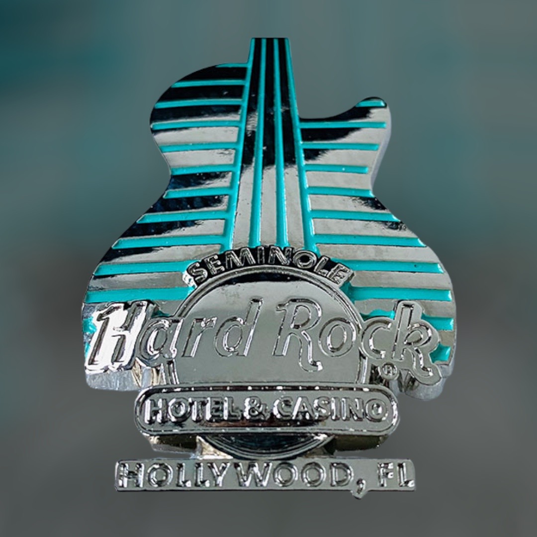 Hard Rock Hollywood, FL Grand Opening The Guitar Hotel Pin Turquoise Lines from 2019 (LE 500)
