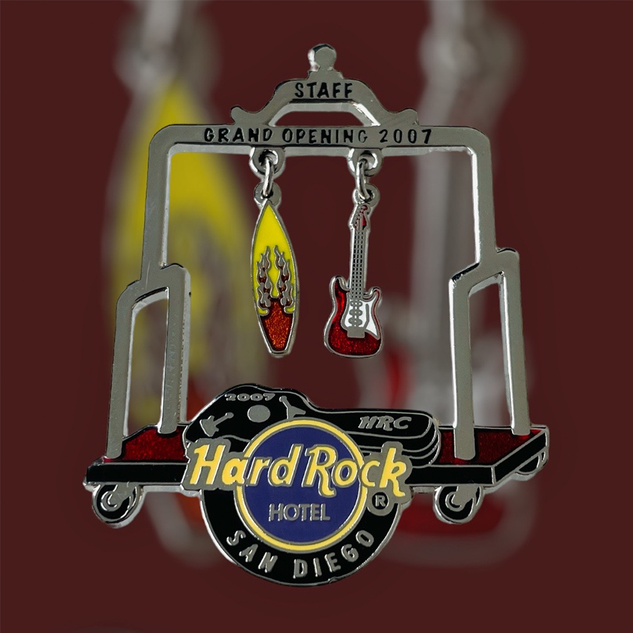 Hard Rock Hotel San Diego Grand Opening STAFF Luggage Cart Pin from 2007 (LE 100) - Silver Version