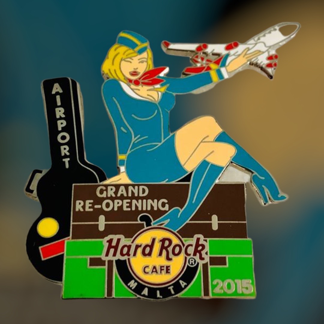 Malta Airprt Rock Shop Grand Re-Opening Bar Pin from 2015 (LE 200)